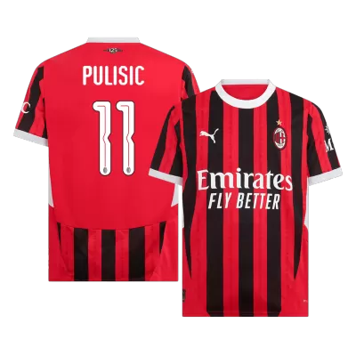 PULISIC #11 AC Milan Home Soccer Jersey 2024/25 - UCL - Soccerdeal