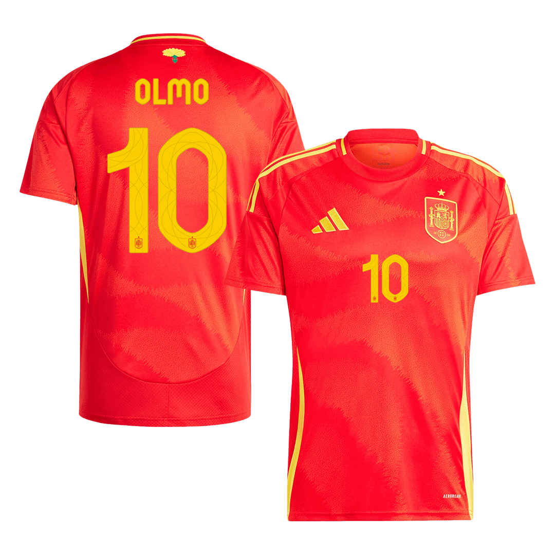OLMO #10 Spain Home Soccer Jersey Euro - Soccerdeal