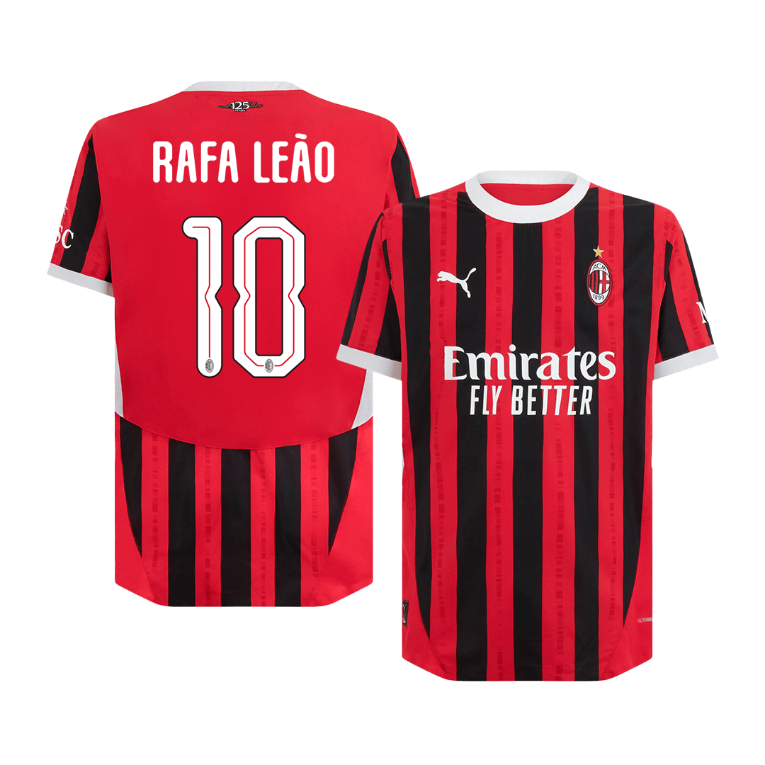 Authentic RAFA LEÃO #10 AC Milan Home Soccer Jersey - UCL - Soccerdeal