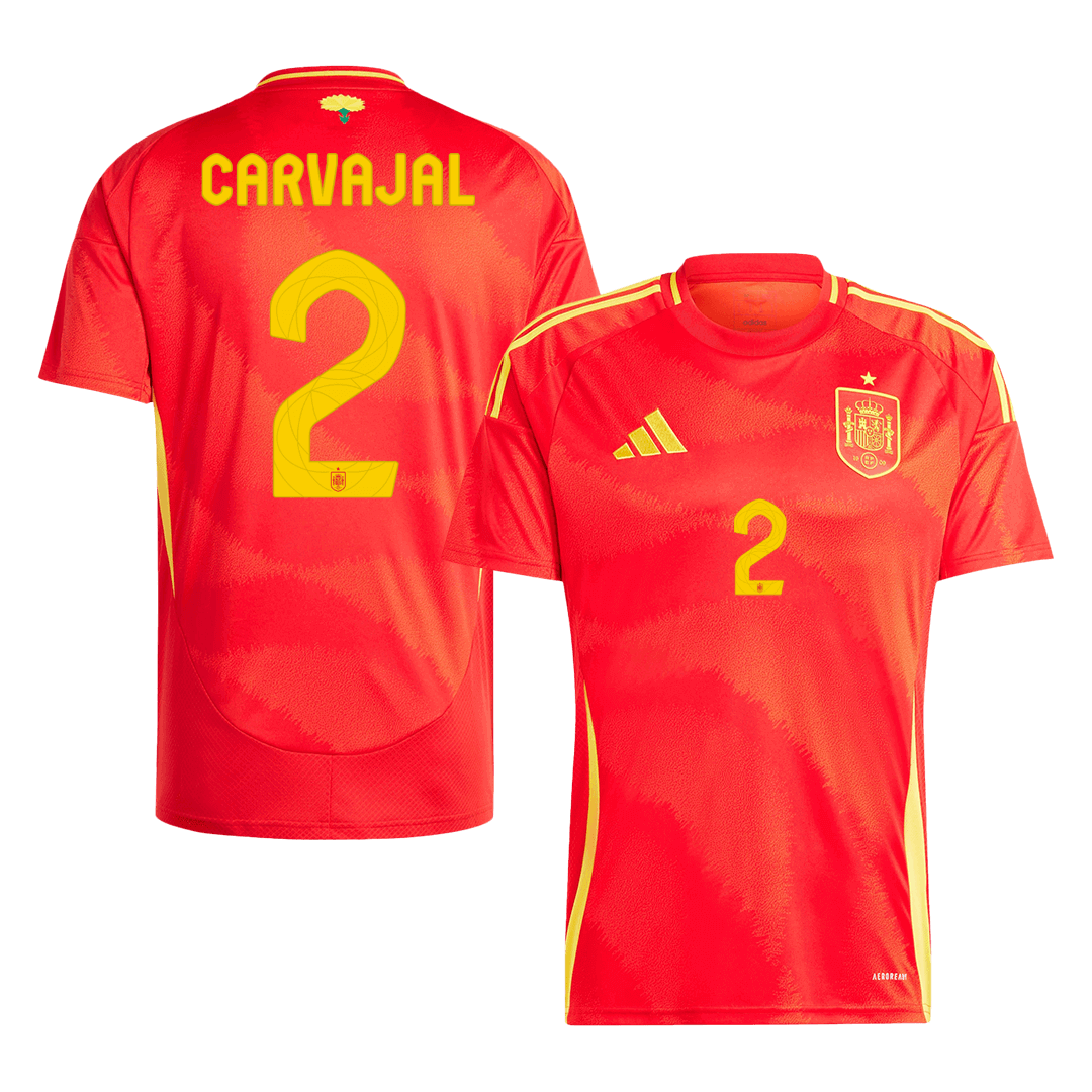 CARVAJAL #2 Spain Home Soccer Jersey Euro - Soccerdeal