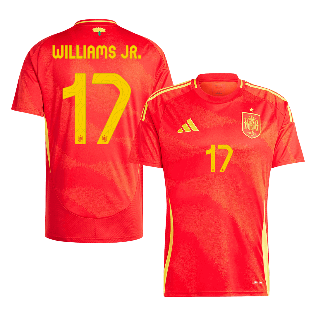 WILLIAMS JR. #17 Spain Home Soccer Jersey Euro - Soccerdeal