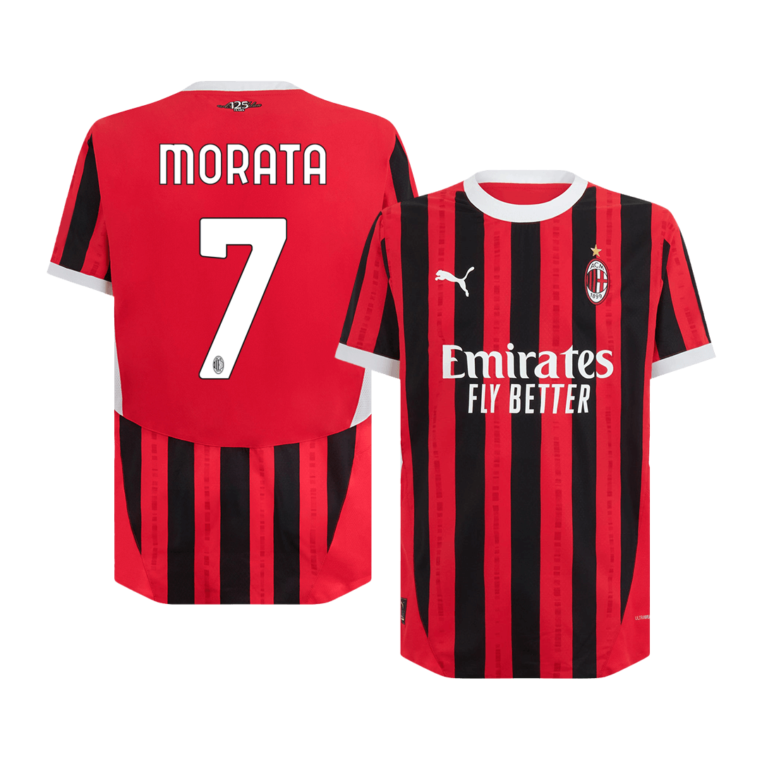 Authentic MORATA #7 AC Milan Home Soccer Jersey - Soccerdeal