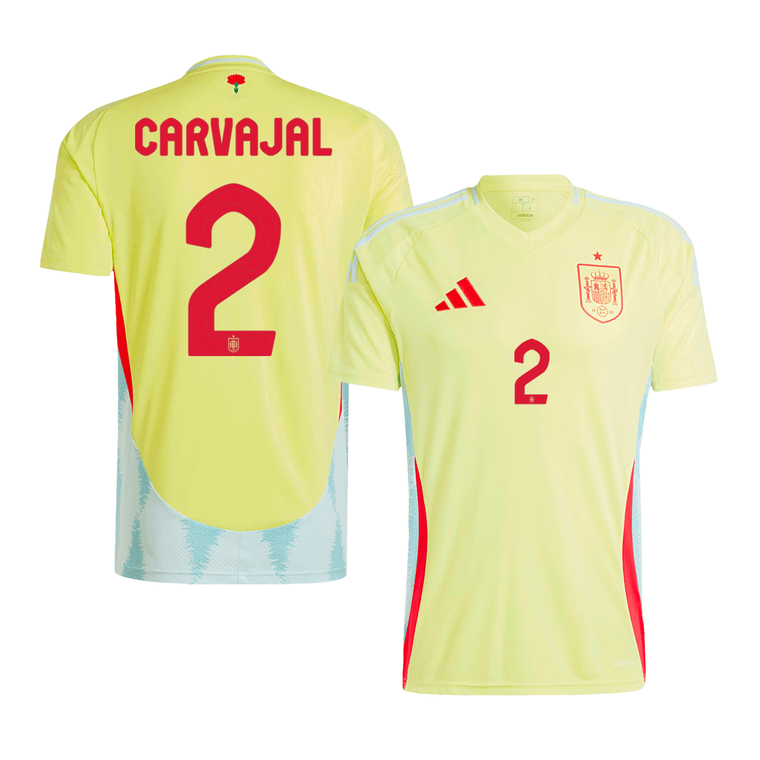 CARVAJAL #2 Spain Away Soccer Jersey Euro - Soccerdeal