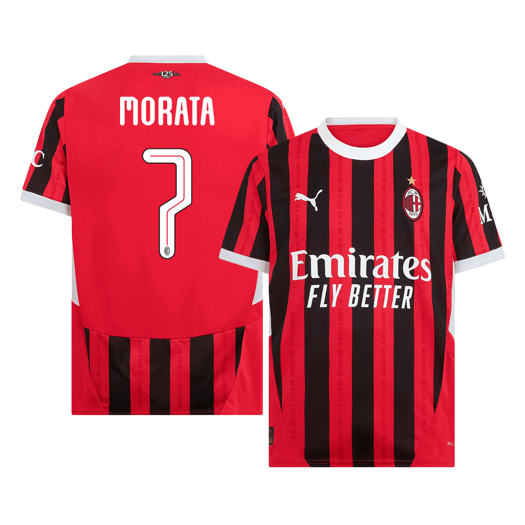 MORATA #7 AC Milan Home Soccer Jersey - UCL - Soccerdeal