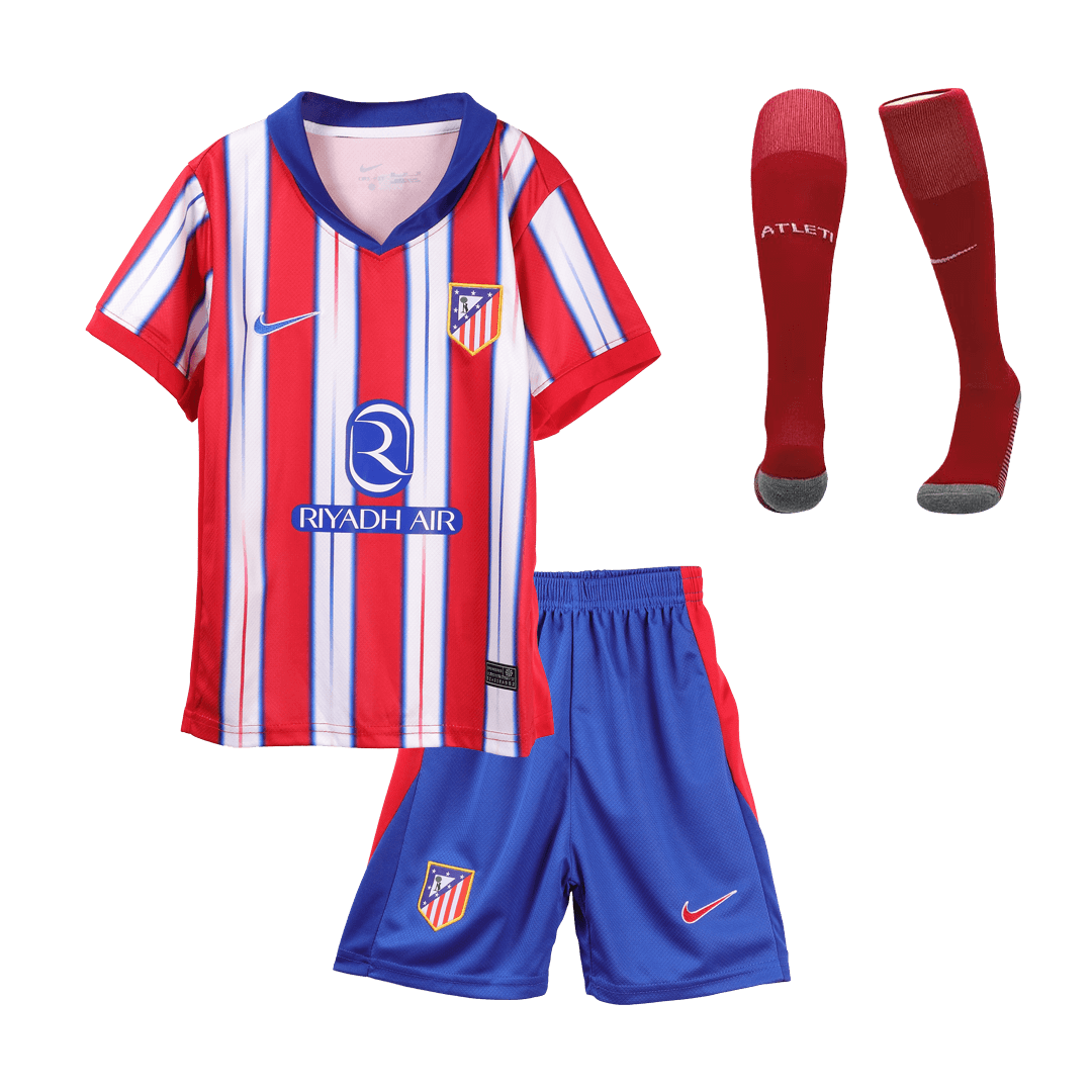 Kid's Atletico Madrid Home Soccer Jersey Kit(Jersey+Shorts+Socks) - Soccerdeal