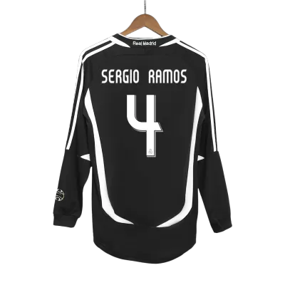 Retro SERGIO RAMOS #4 2006/07 Real Madrid Away Long Sleeve Soccer Jersey - Soccerdeal