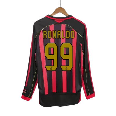 Retro RONALDO #99 2006/07 AC Milan Home Long Sleeve Soccer Jersey - Soccerdeal