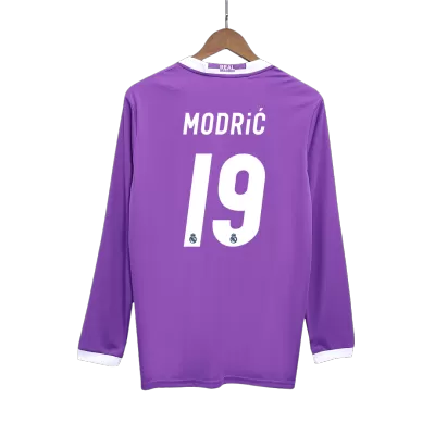 Retro MODRIĆ #19 2016/17 Real Madrid Away Long Sleeve Soccer Jersey - Soccerdeal