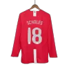 Retro SCHOLES #18 2007/08 Manchester United Home Long Sleeve Soccer Jersey- UCL Final - Soccerdeal