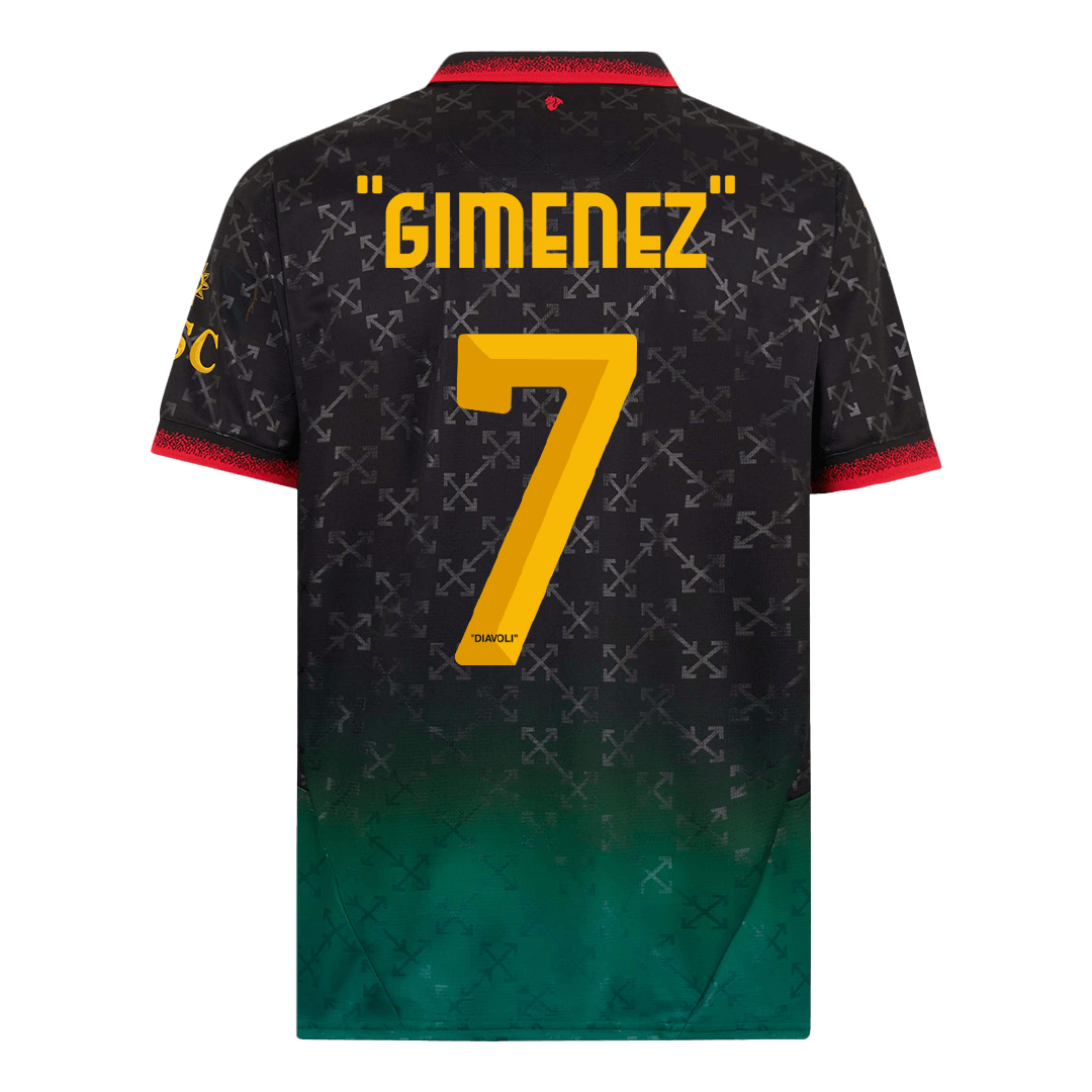 "GIMENEZ" #7 AC Milan Fourth Away Soccer Jersey - Soccerdeal