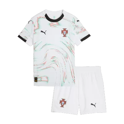 Kid's Portugal Away Soccer Jersey Kit(Jersey+Shorts) 2025 - Soccerdeal