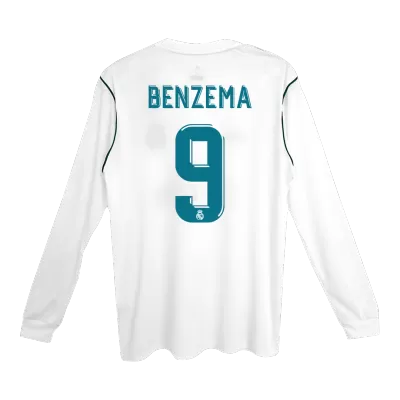 Retro BENZEMA #9 2017/18 Real Madrid Home Long Sleeve Soccer Jersey - Soccerdeal