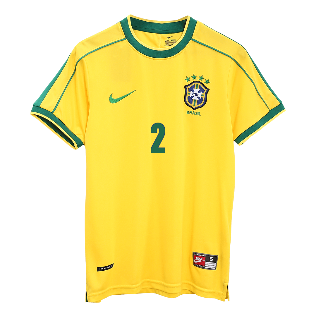 Retro CAFU #2 1998 Brazil Home Soccer Jersey - Soccerdeal