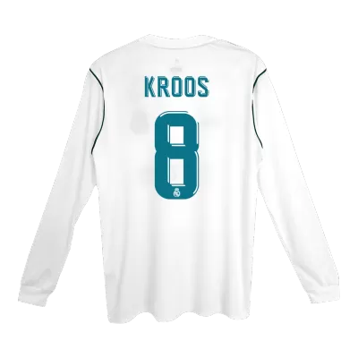 Retro KROOS #8 2017/18 Real Madrid Home Long Sleeve Soccer Jersey - Soccerdeal