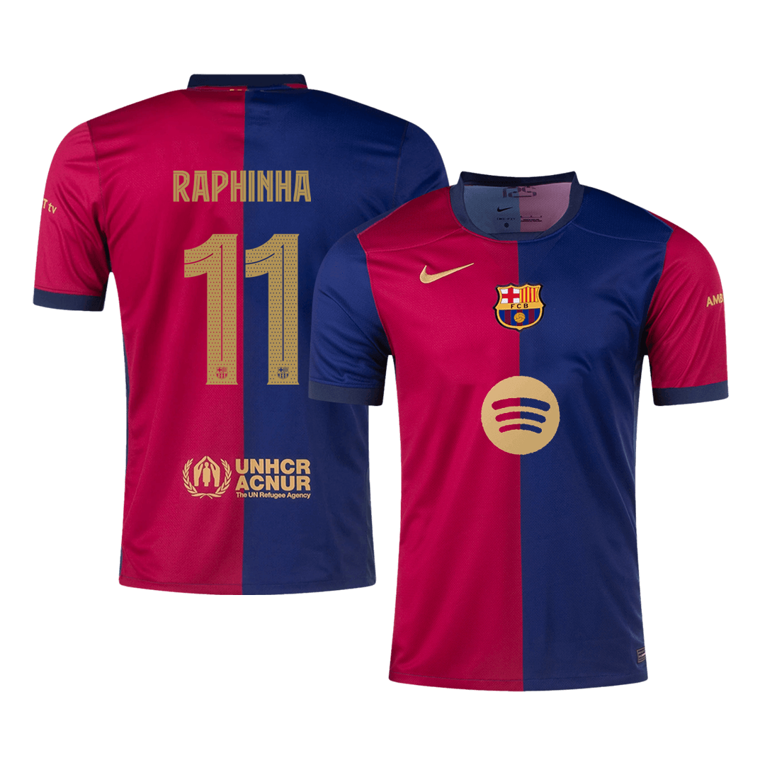 RAPHINHA #11 Barcelona Home Soccer Jersey -UCL - Soccerdeal