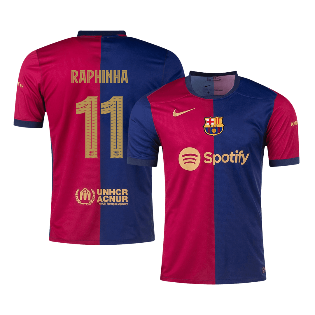 RAPHINHA #11 Barcelona Home Soccer Jersey -UCL - Soccerdeal