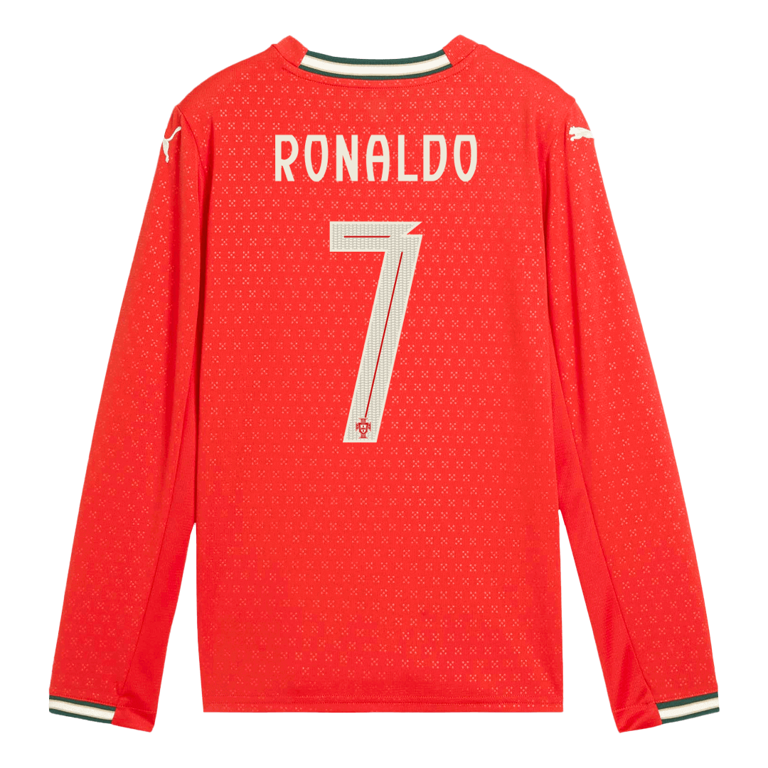 RONALDO #7 Portugal Home Long Sleeve Soccer Jersey 2025 - Soccerdeal
