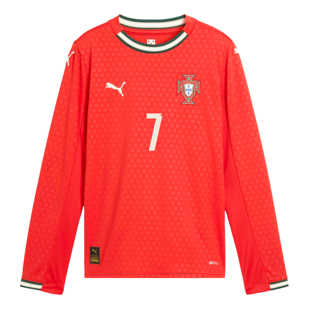 RONALDO #7 Portugal Home Long Sleeve Soccer Jersey 2025 - Soccerdeal