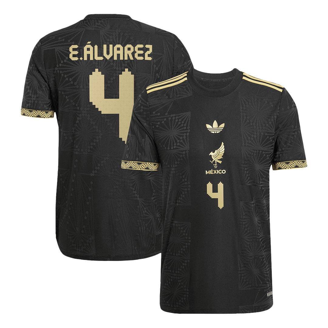 Authentic E.ÁLVAREZ #4 Mexico Third Away Soccer Jersey 2025 - Gold Cup - Soccerdeal