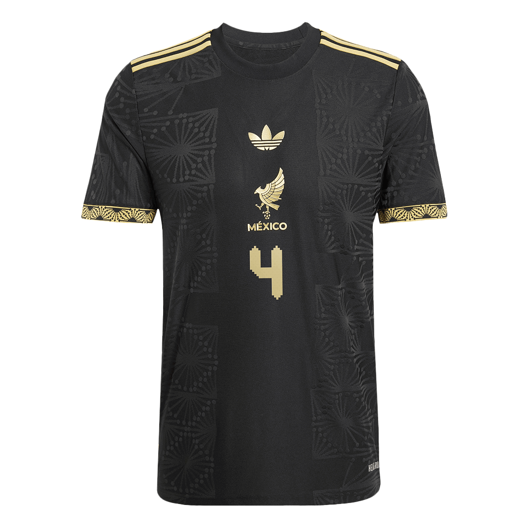 Authentic E.ÁLVAREZ #4 Mexico Third Away Soccer Jersey 2025 - Gold Cup - Soccerdeal