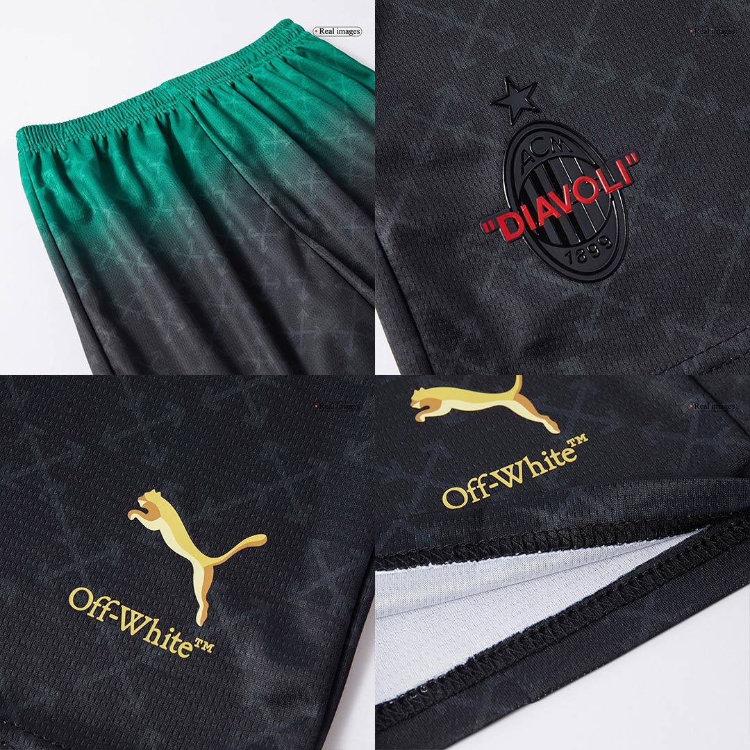 Kid's AC Milan Fourth Away Soccer Jersey Kit(Jersey+Shorts) - Soccerdeal