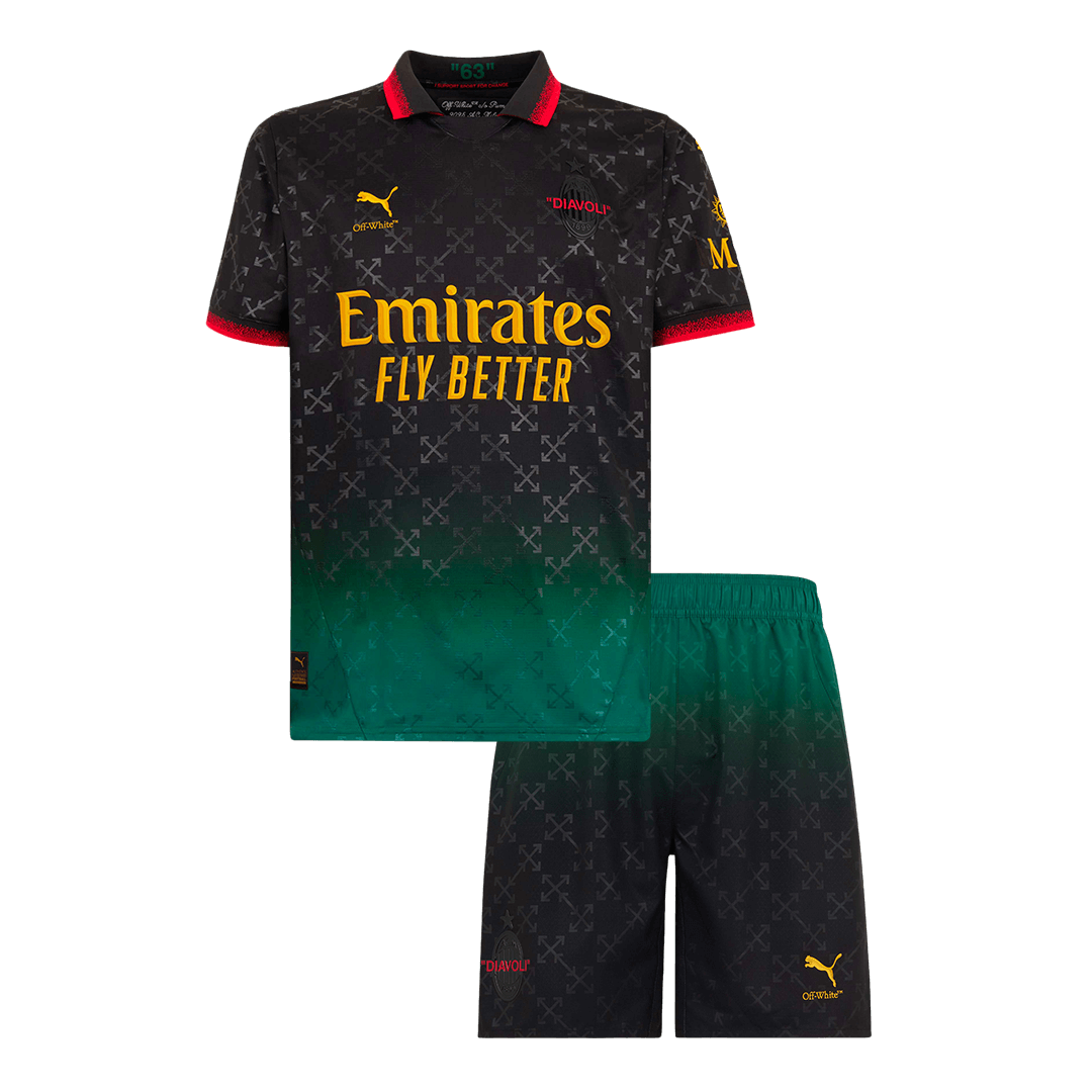 Kid's AC Milan Fourth Away Soccer Jersey Kit(Jersey+Shorts) - Soccerdeal