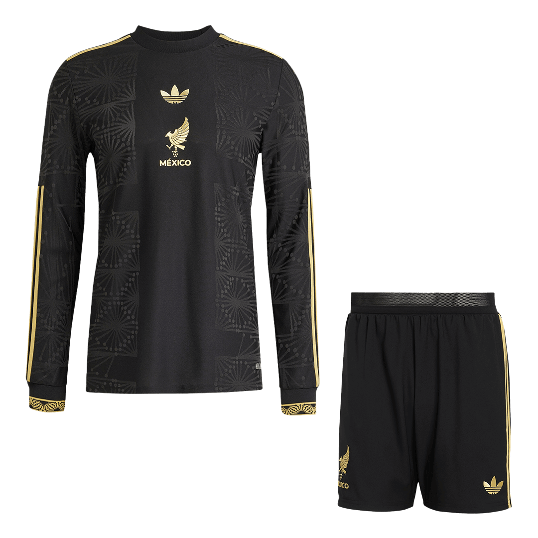 Authentic Mexico Third Away Long Sleeve Soccer Jersey Kit(Jersey+Shorts) 2025 - Gold Cup - Soccerdeal