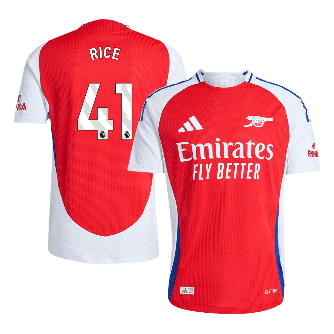 RICE #41 Arsenal Home Soccer Jersey Player Version - Soccerdeal