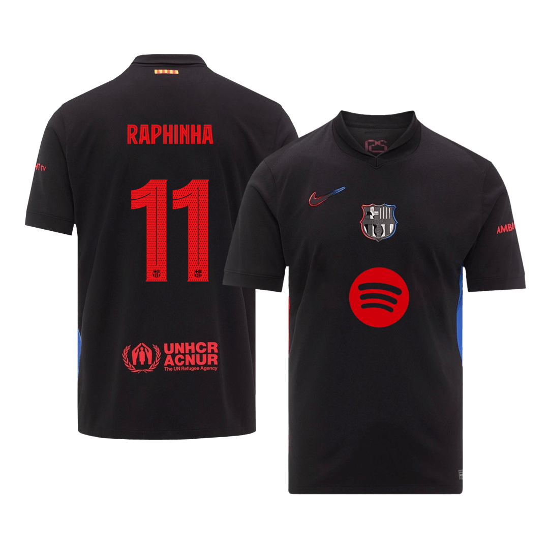 RAPHINHA #11 Barcelona Away Soccer Jersey -UCL - Soccerdeal