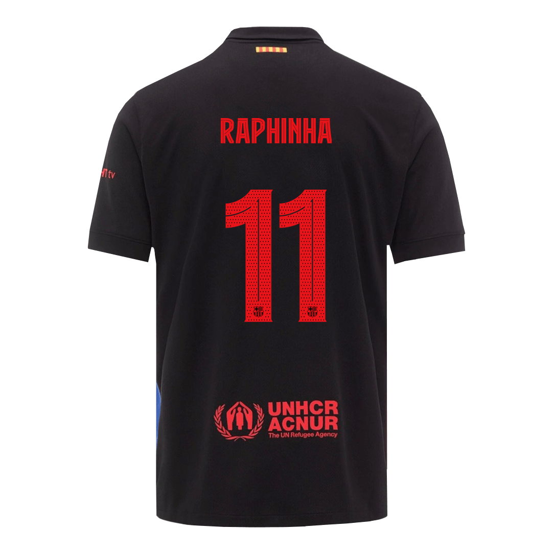 RAPHINHA #11 Barcelona Away Soccer Jersey -UCL - Soccerdeal