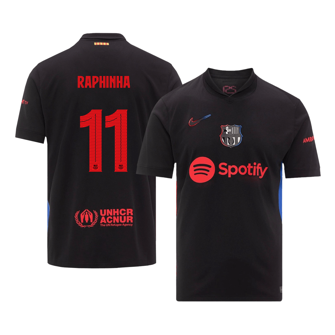 RAPHINHA #11 Barcelona Away Soccer Jersey -UCL - Soccerdeal