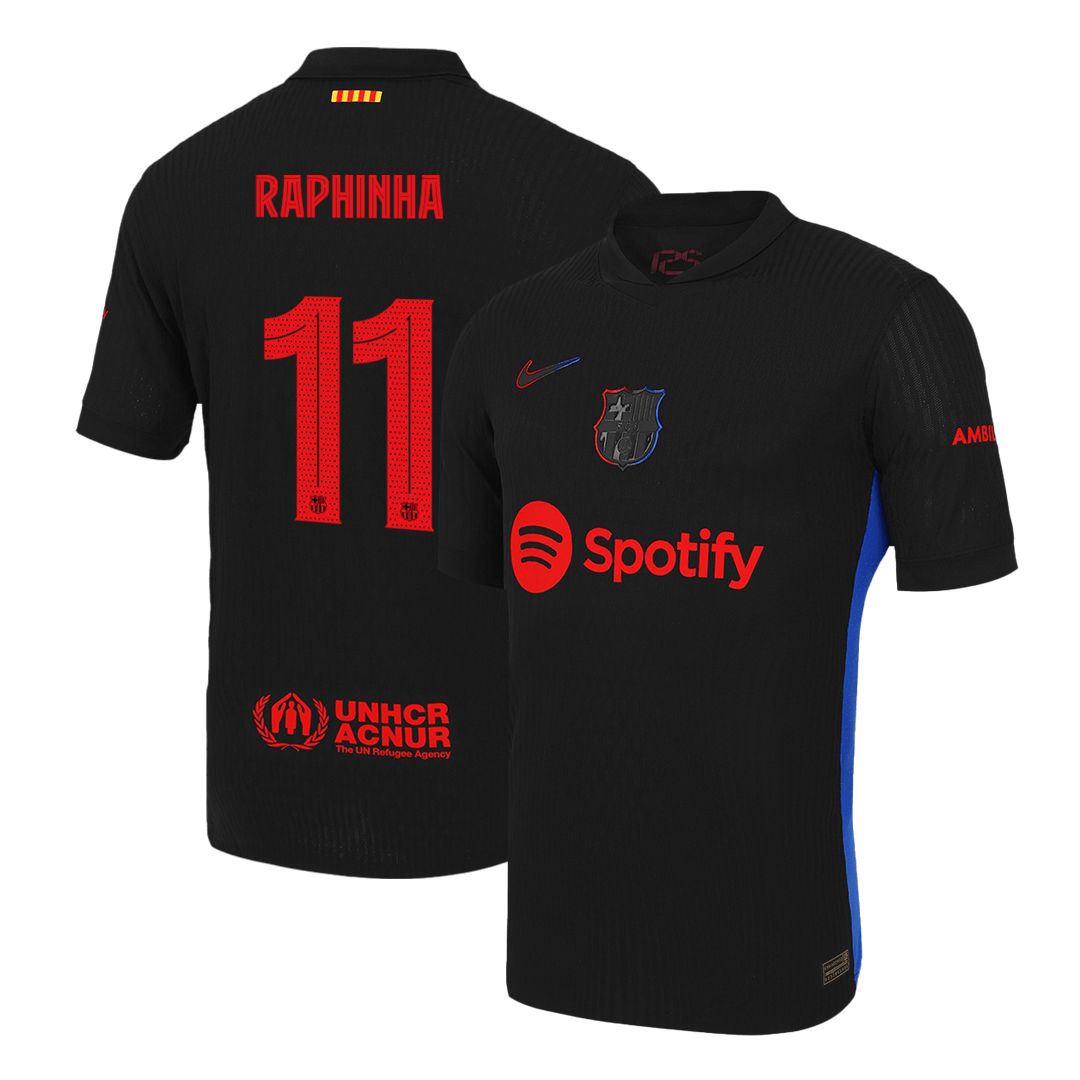 RAPHINHA #11 Barcelona Away Soccer Jersey - UCL Player Version - Soccerdeal