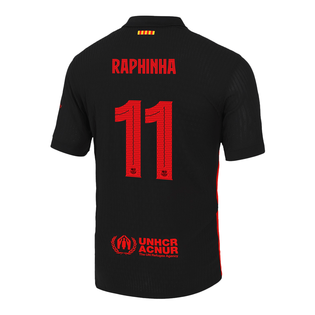 RAPHINHA #11 Barcelona Away Soccer Jersey - UCL (Spotify Logo Without Text) Player Version - Soccerdeal