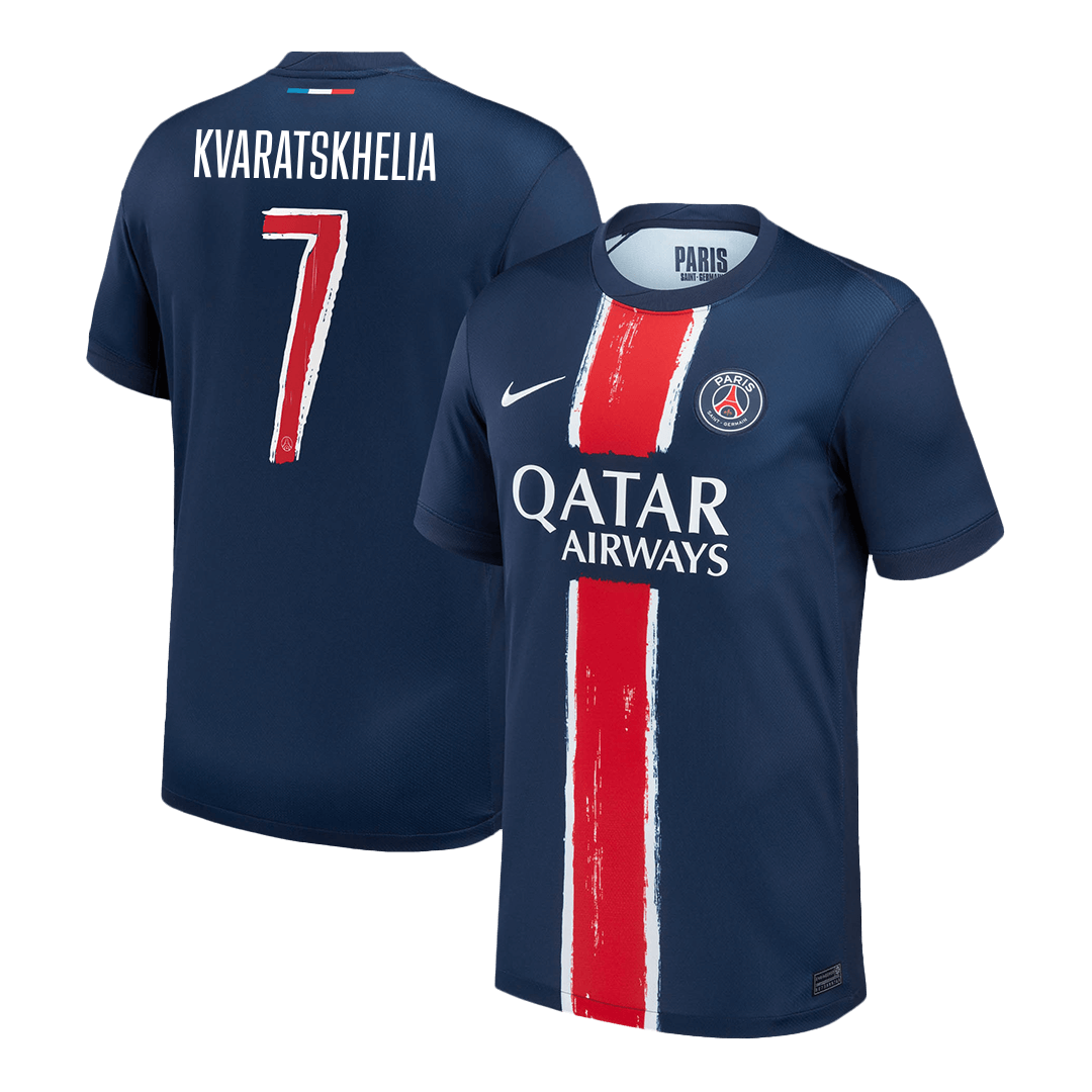 KVARATSKHELIA #7 PSG Home Soccer Jersey -UCL - Soccerdeal
