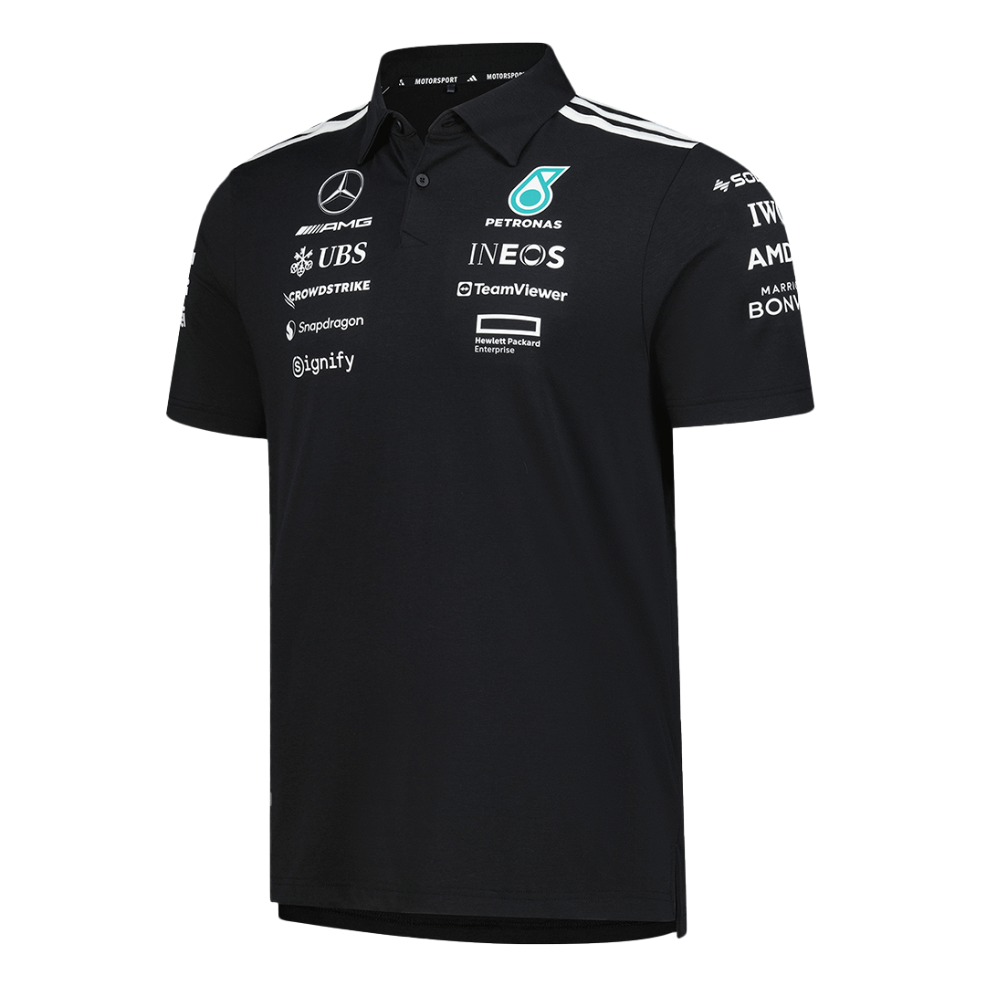 Mercedes AMG Petronas F1 Team Polo 2025 Black - Soccerdeal