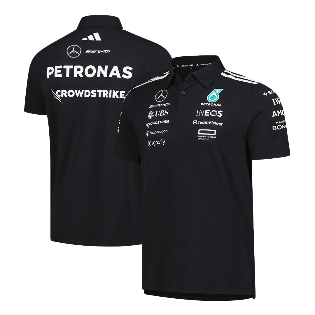 Mercedes AMG Petronas F1 Team Polo 2025 Black - Soccerdeal