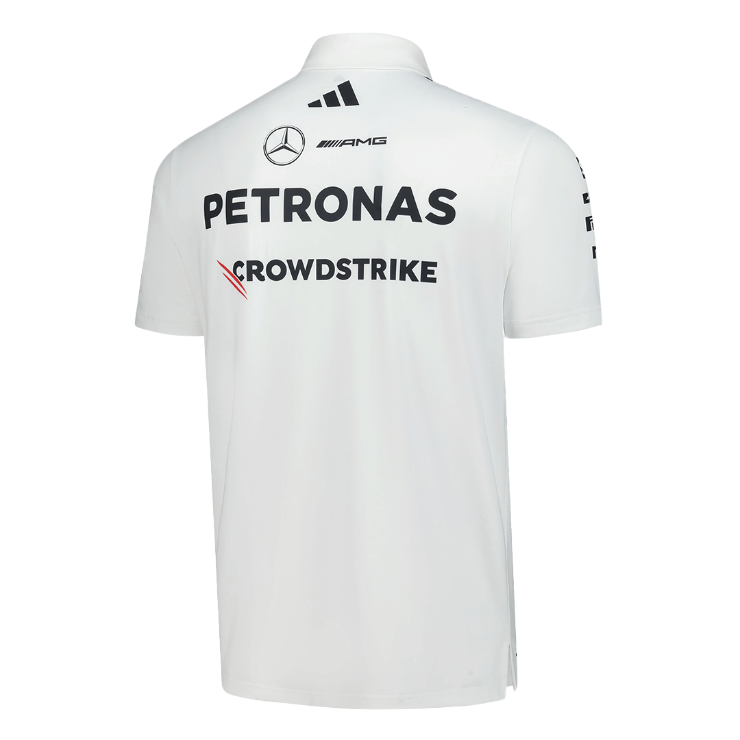 Mercedes AMG Petronas F1 Team Polo 2025 White - Soccerdeal