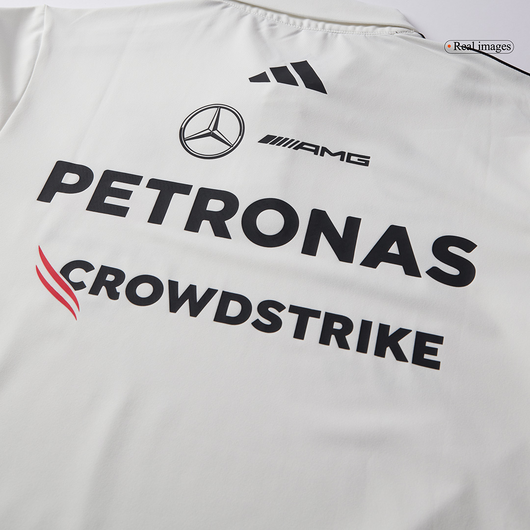 Mercedes AMG Petronas F1 Team Polo 2025 White - Soccerdeal