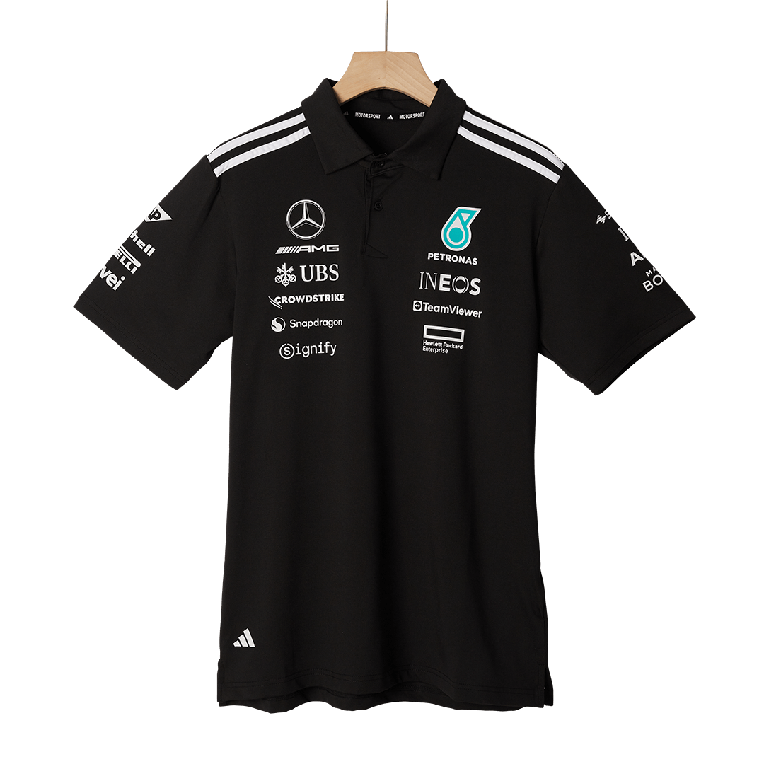 Mercedes AMG Petronas F1 Team Polo 2025 Black - Soccerdeal