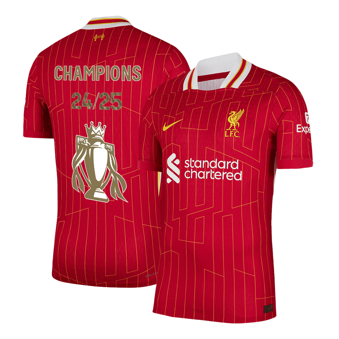 Liverpool Home Soccer Jersey CHAMPIONS 24/25 Player Version - Soccerdeal