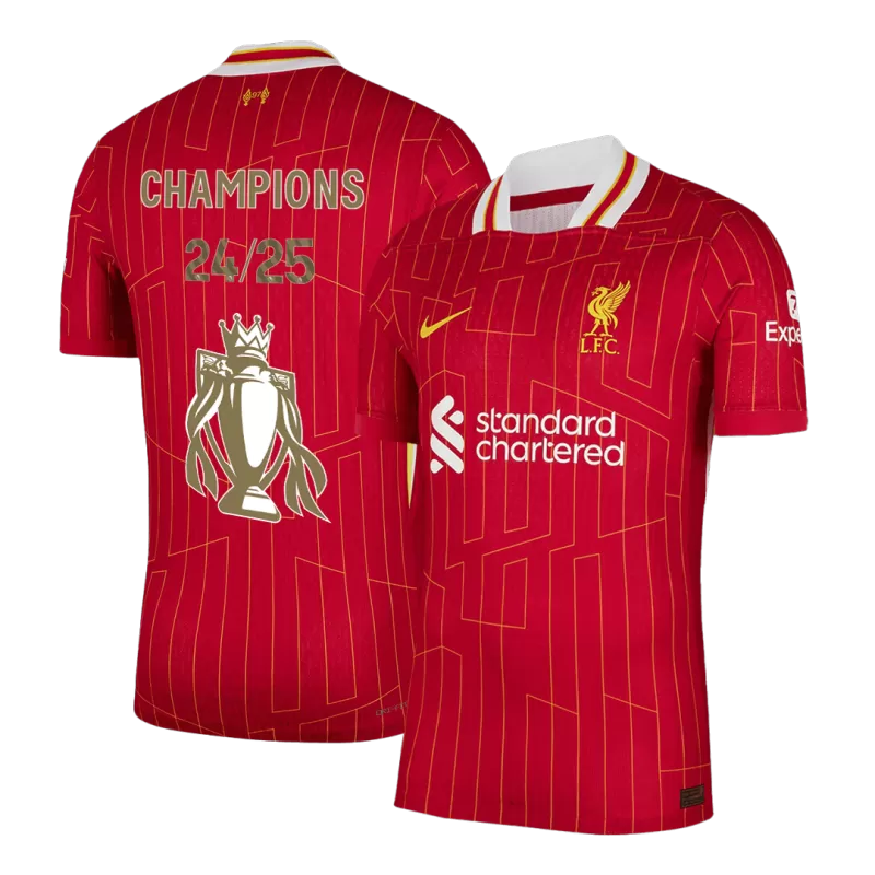 Authentic Liverpool Home Soccer Jersey 2024/25 CHAMPIONS 24/25 - Soccerdeal