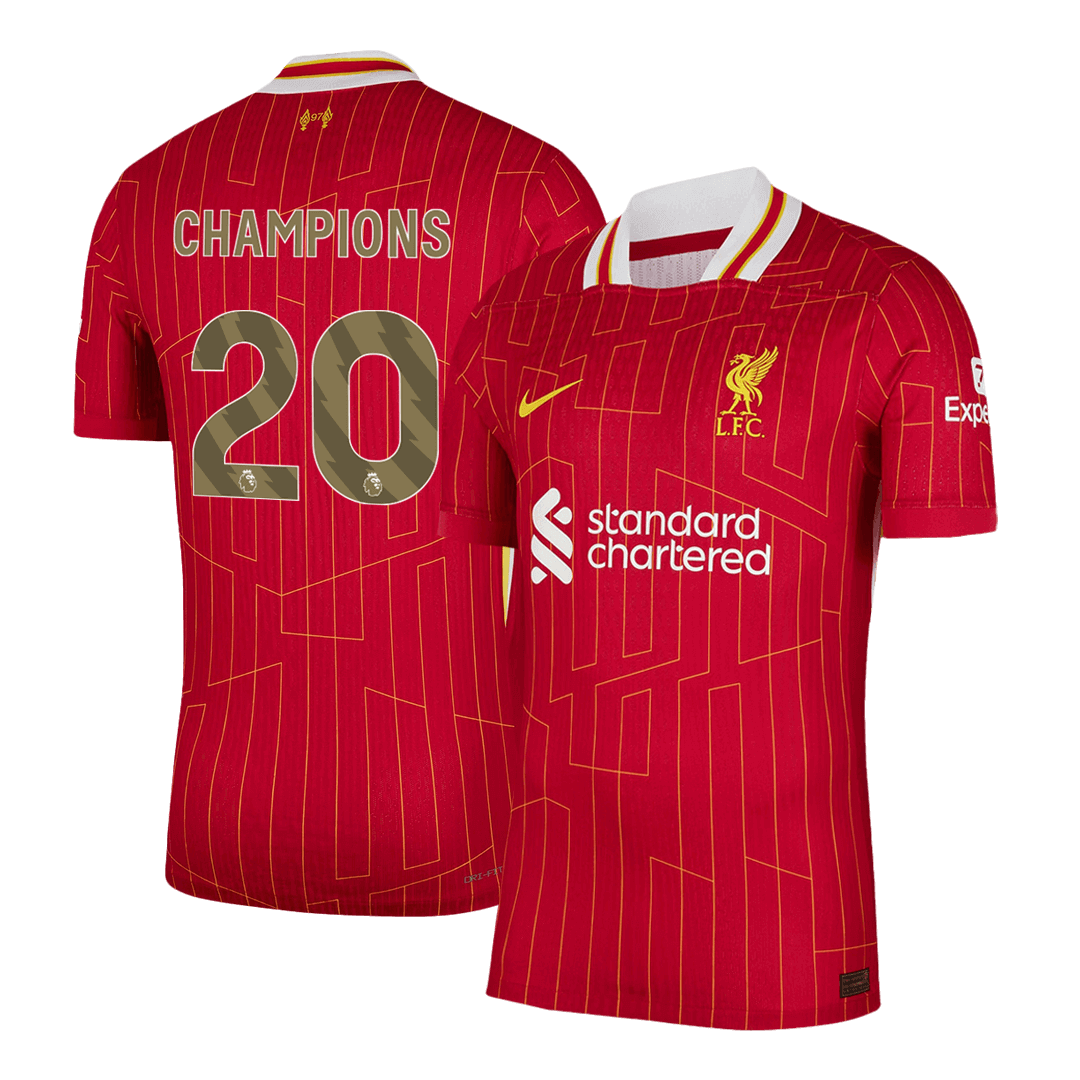 CHAMPIONS #20 Liverpool Home Soccer Jersey Player Version - Soccerdeal