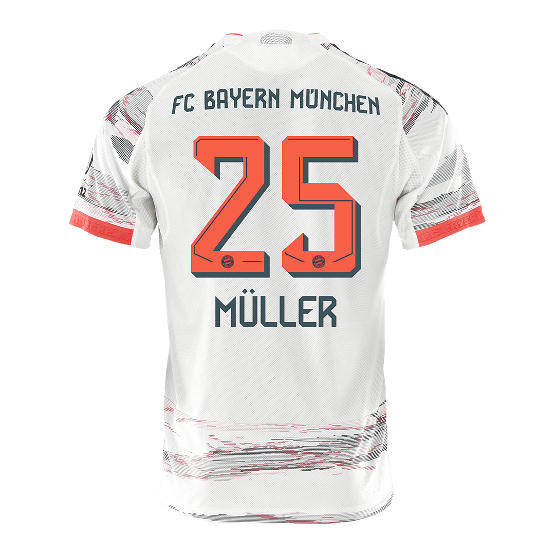 MÜLLER #25 Bayern Munich Away Soccer Jersey 2025/26 Player Version - Soccerdeal