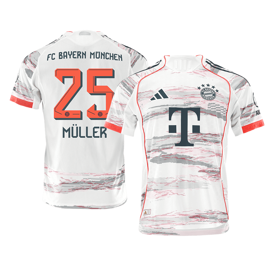 MÜLLER #25 Bayern Munich Away Soccer Jersey 2025/26 Player Version - Soccerdeal