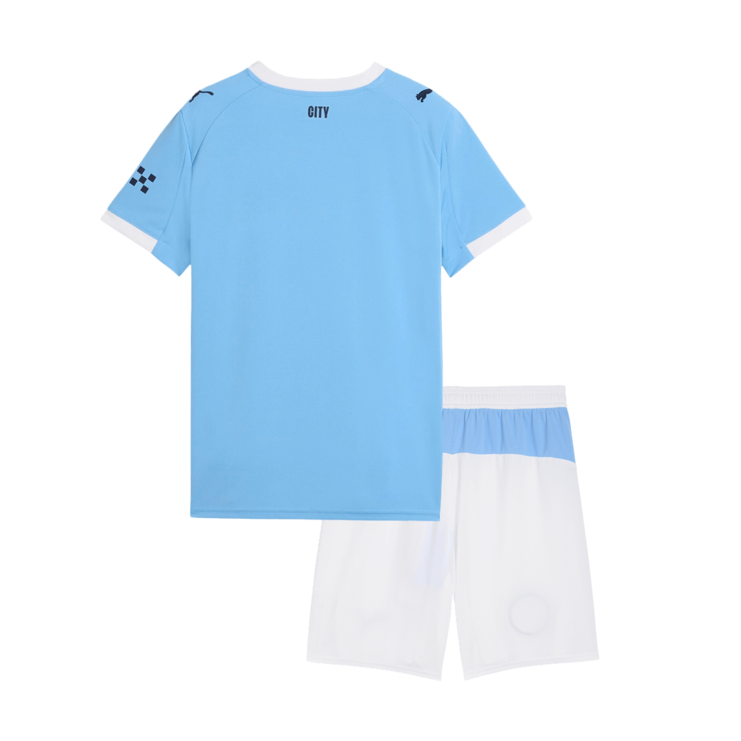Kid's Manchester City Home Soccer Jersey Kit(Jersey+Shorts) 2025/26 - Soccerdeal