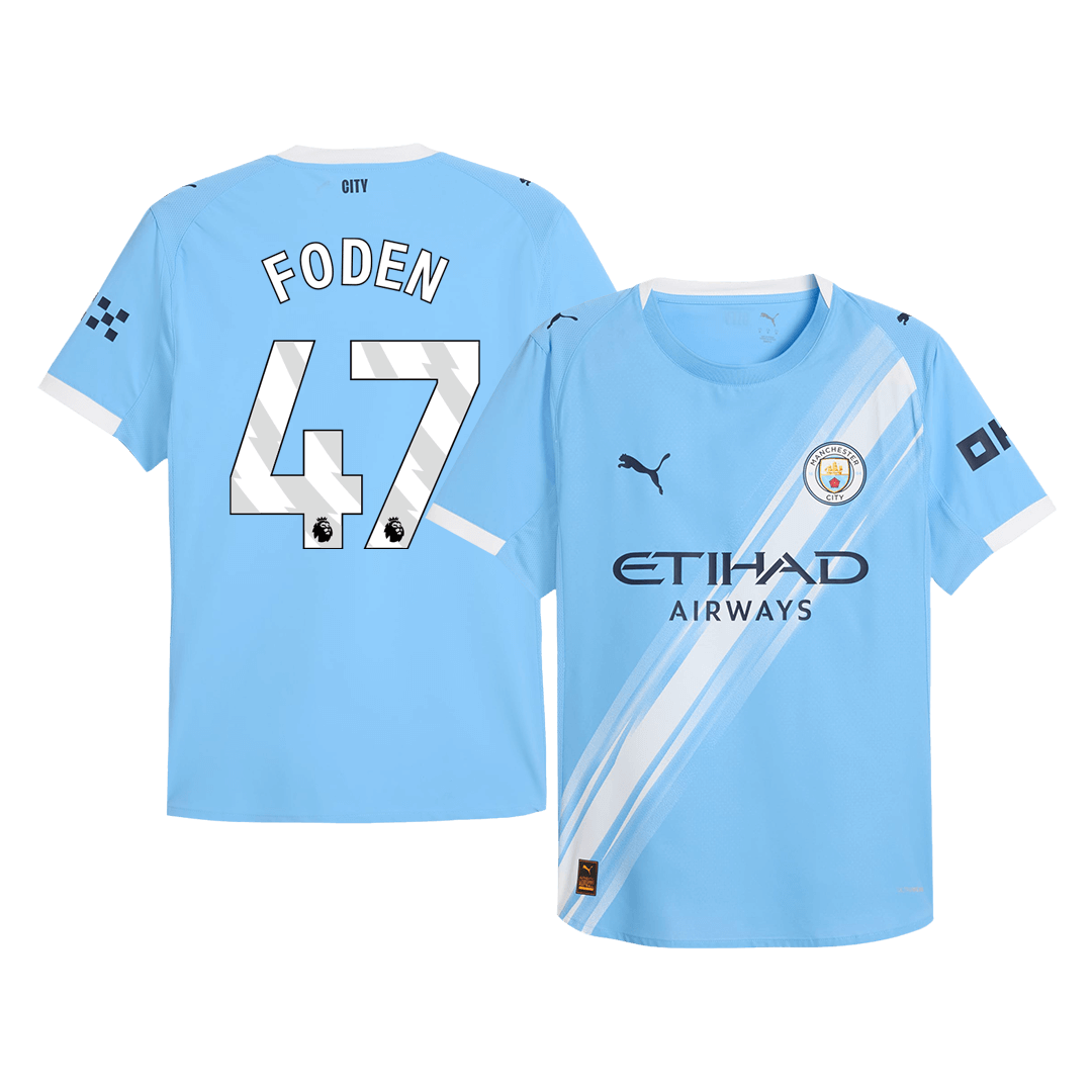FODEN #47 Manchester City Home Soccer Jersey 2025/26 Player Version - Soccerdeal