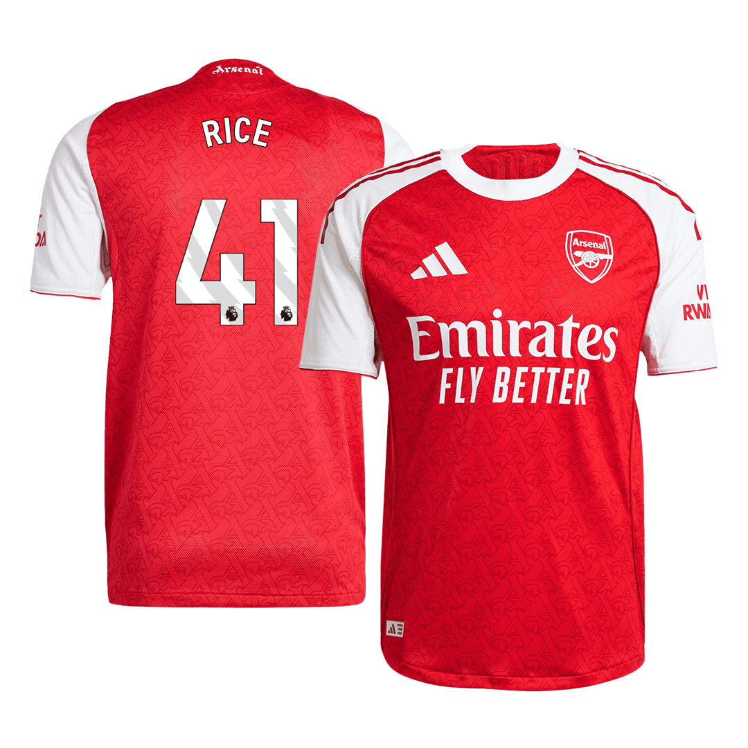 RICE #41 Arsenal Home Soccer Jersey 2025/26 Player Version - Soccerdeal
