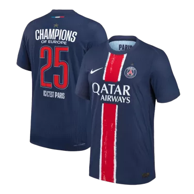 Authentic CHAMPIONS #25 PSG Home Soccer Jersey 2024/25 - CHAMPIONS OF EUROPE - Soccerdeal