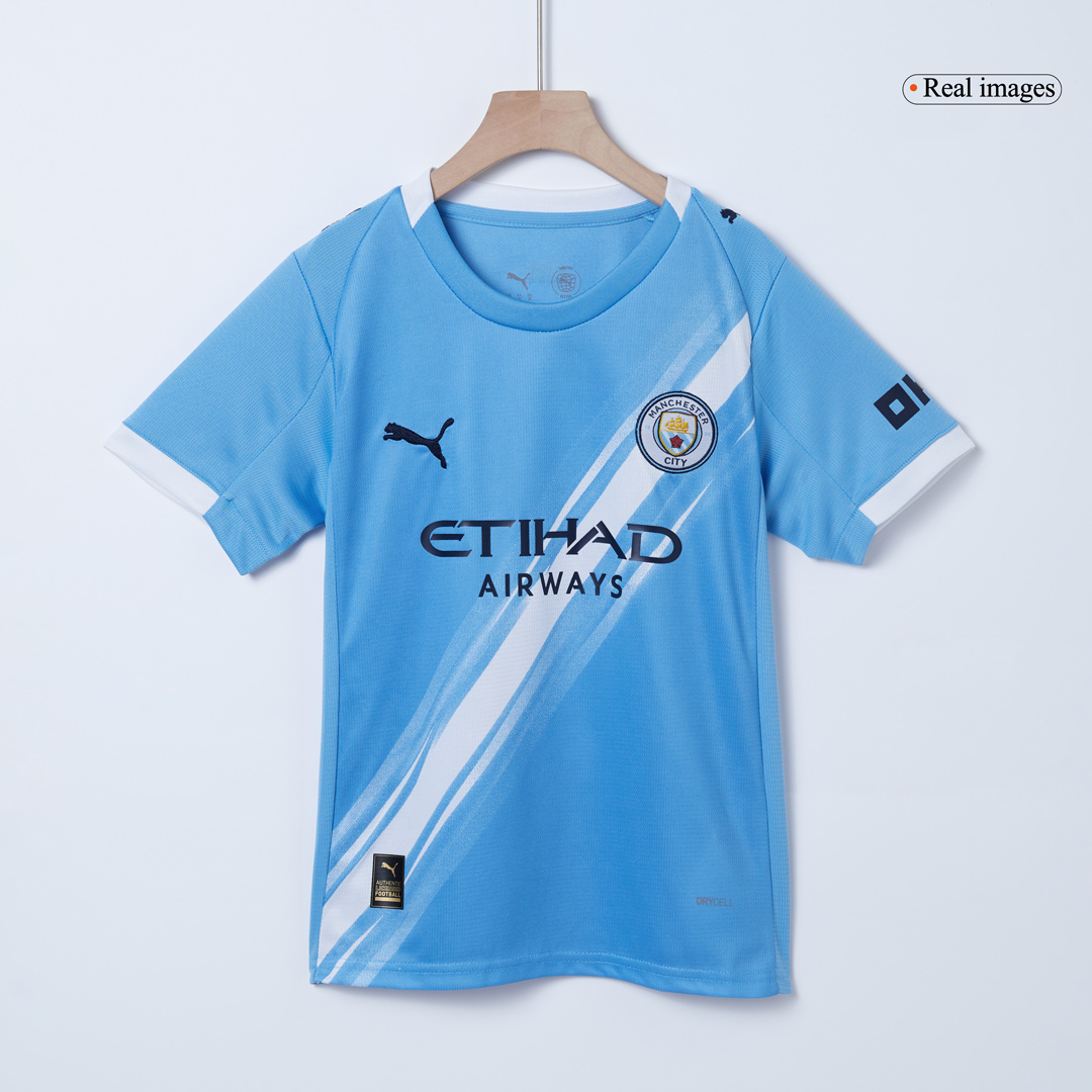 Kid's Manchester City Home Soccer Jersey Kit(Jersey+Shorts) 2025/26 - Soccerdeal