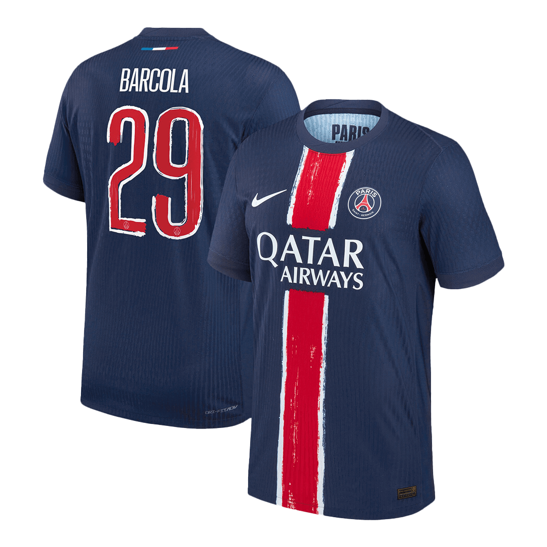 BARCOLA #29 Authentic PSG Home Soccer Jersey Navy - UCL - Soccerdeal